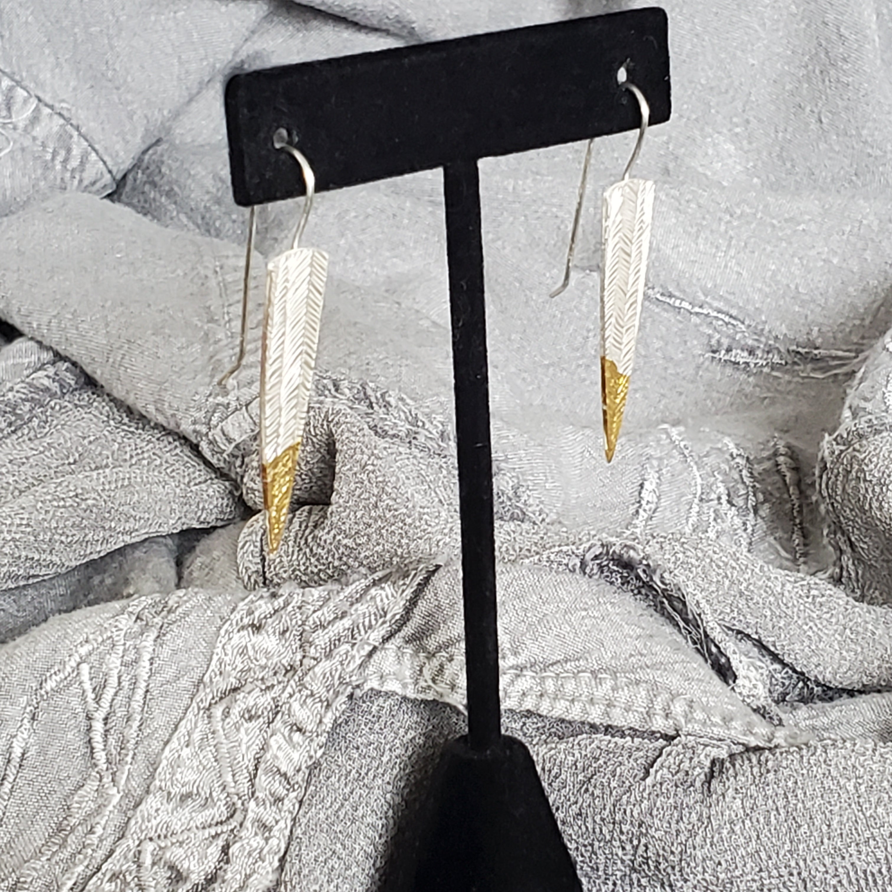 Feather Keum-boo Gold Earrings