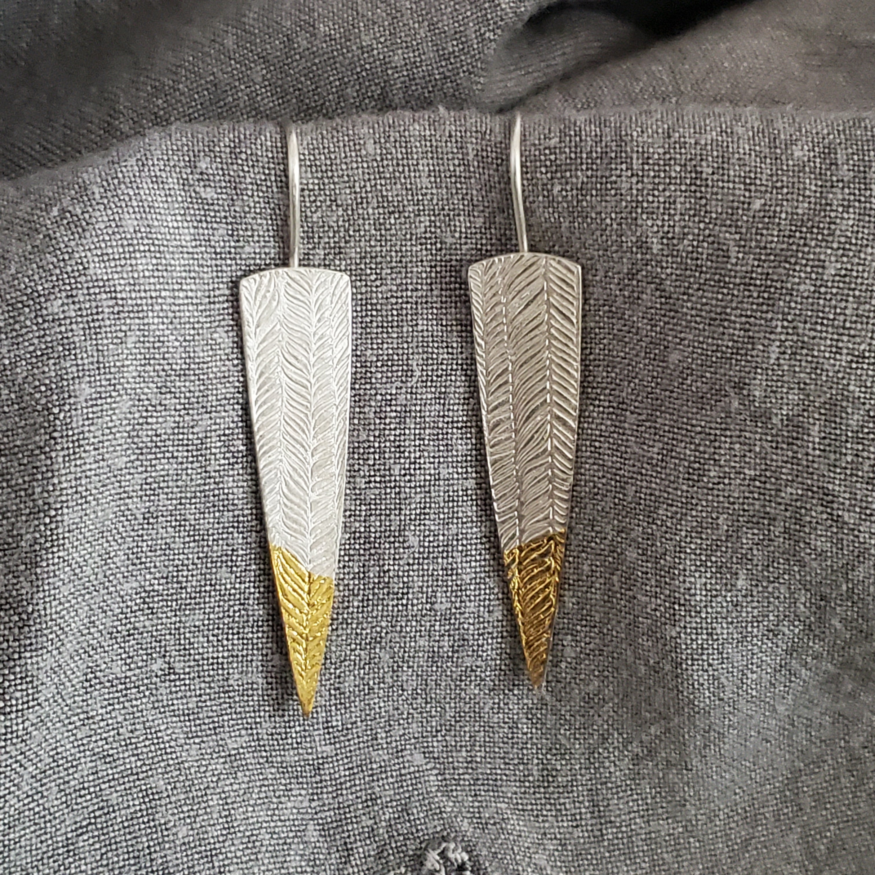 Feather Keum-boo Gold Earrings