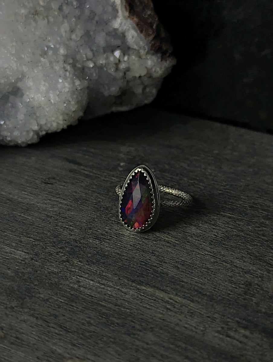 Black Opal Ring – Kismet Metalworks